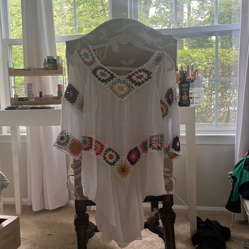 Handmade white blouse. Size Large